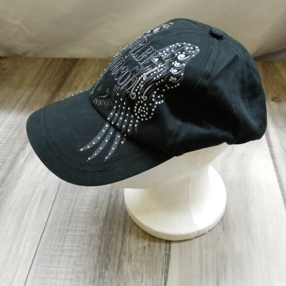 Harley Davidson Baseball Hat Cap Wing Design Rhinestone Studded Loop Back - Picture 4 of 11